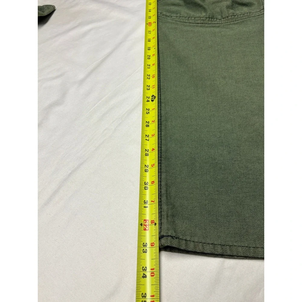True Religion Mens Section Moto Slim Pants Olive Green Biker Ribbed 38X33‎